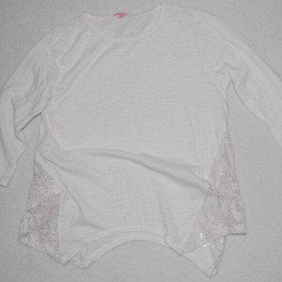 Me.n.u Girls, Juniors Size L (Bust: 33") Shirt, 3/4 Sleeve, Crochet Details - Picture 4 of 8